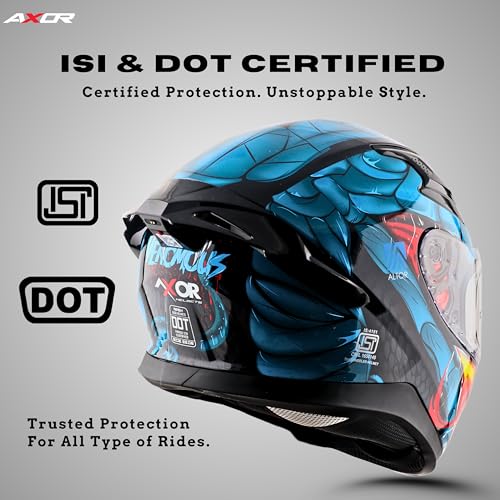 Image of Axor X Altor Apex Venomous Smart Helmet - Bluetooth, High-Impact, Scratch-Resistant Visor, Sensor- Black Blue, L
