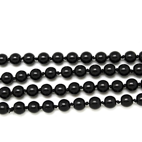 Cioou Women's Simulated Pearl Strands Necklace Long Pearl Necklace 1920S Retro Flapper Necklace 60 Inches (Black Pearl Necklace) #TOP4
