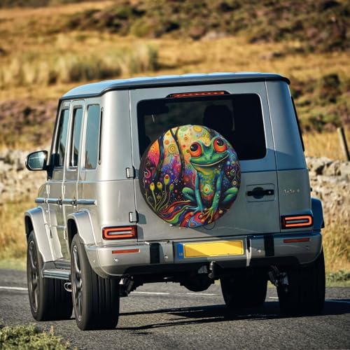 Image of Bright Frog Spare Tire Cover Weatherproof Universal Wheel Protectors Wheel Covers for Rv Camper Travel Trailer SUV Truck 15 Inch