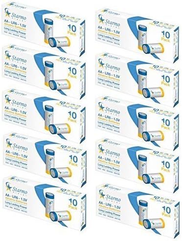 STARMO 100 x AA LR6 1.5V Alkaline Long Lasting Batteries MN1500
