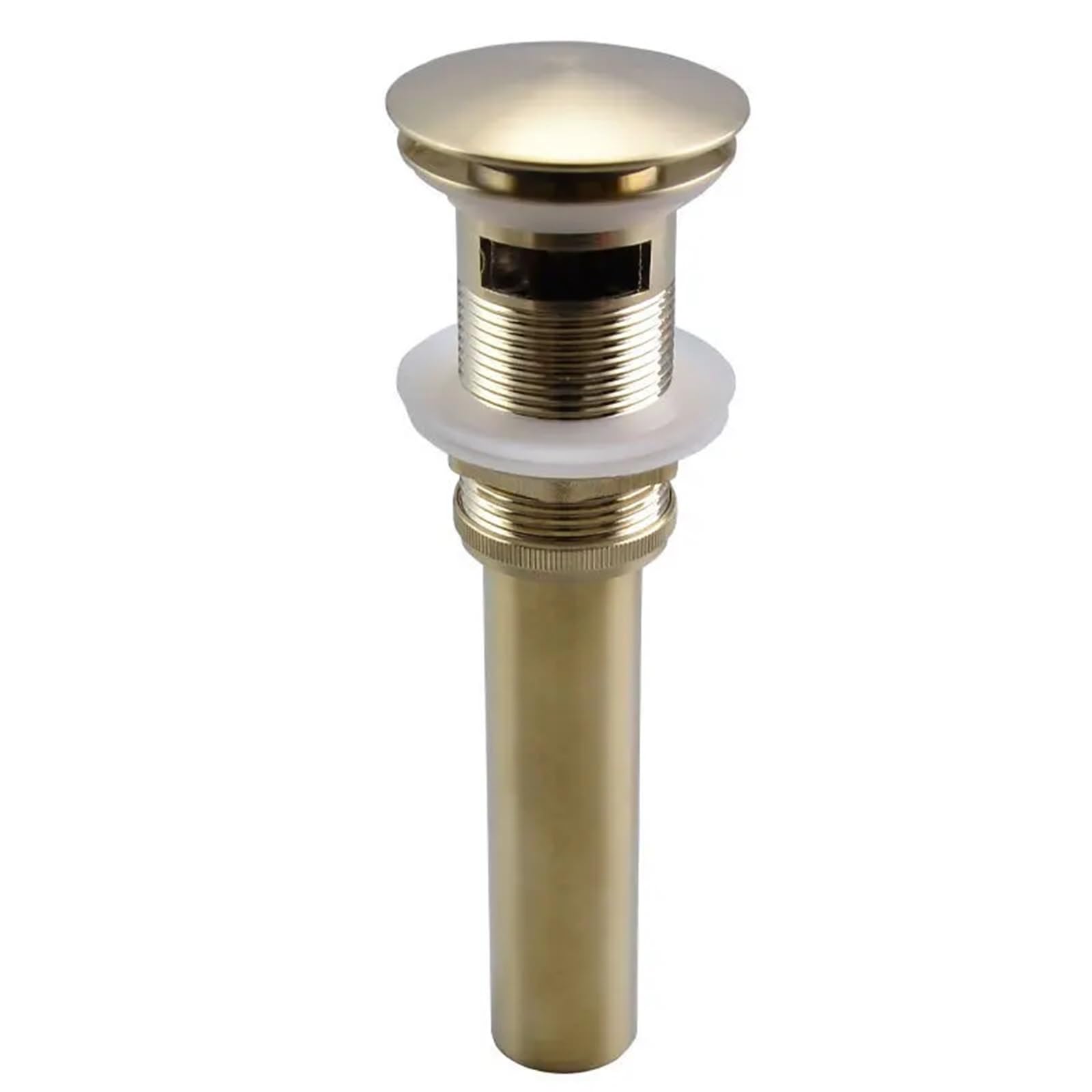 Rtbvghjik Bg With Overflow Gray Pop Up Drain Bathroom Sink Vessel Vanity Brushed Gold Solid Brass Assembly Replacement Kits Stopper, Flip Top, Overflow For Bathroom Sinks(Bg With Overflow)