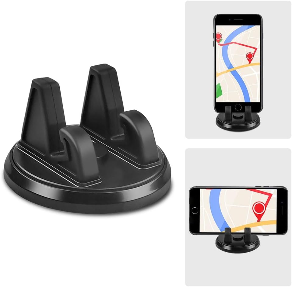 KMA331 Rotable Mobile Phone Stand | Desktop Phone Holder | Rotation Car Dashboard for Desk, Bed, Table, Office, Video Recording, Home & Online Classes.(Black, Pack of 1)