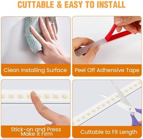 Hand Wave Under Cabinet Lighting, 40-inch 1090 Lumens LED Strip Light, CRI 90+ High Color Rendering, 5 Color Temperatures, Plug-in Under Counter Lights for Kitchen, Closet, Shelf — view 4