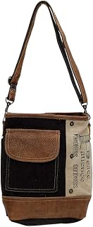 Myra Bags Peace Pocket Upcycled Canvas & Denim Shoulder Bag S-0895