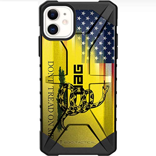Limited Edition Designs by Ego Tactical on a UAG Urban Armor Gear Case for Apple iPhone Xr, iPhone 11 (6.1")- Don't Tread On Me -USA