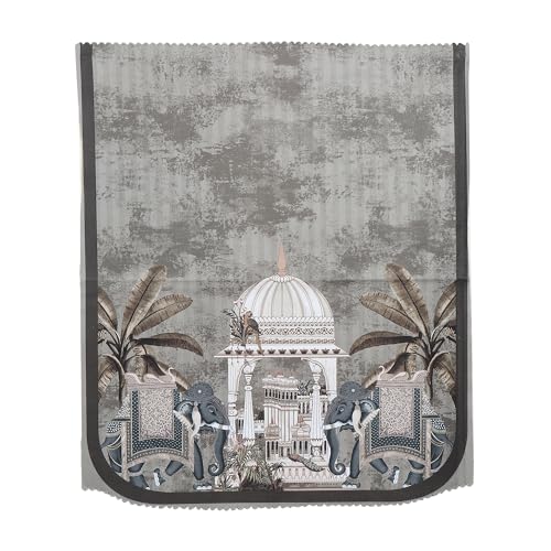 Image of Velvet 3 Seater Sofa Cover with 6 Seat and Back Covers, 2 Hand Rest Covers - Elephant dome Design - Washable Fabric - Stylish Sofa Cover for Modern Living Room (Brown, 3 Seater With Arm Covers)