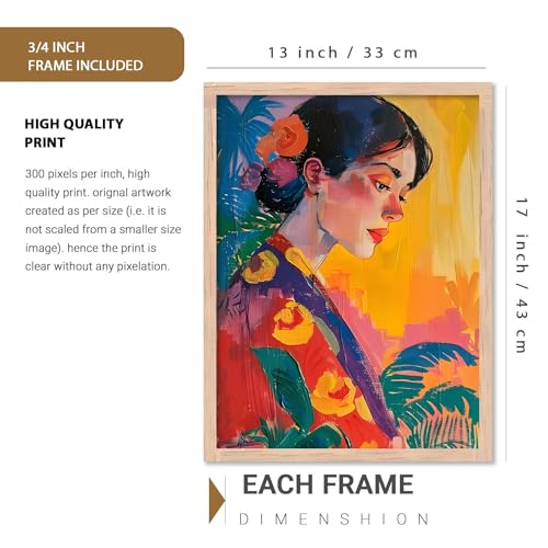 Image of kotart - Paintings Modern Art Framed Wall Painting for Living Room Bedroom - Wall Posters | Paintings with Frame - Painting for Living Room Bedroom Office Room Decor - Painting for Wall Decoration Set of 6 (13X17 INCH, D)