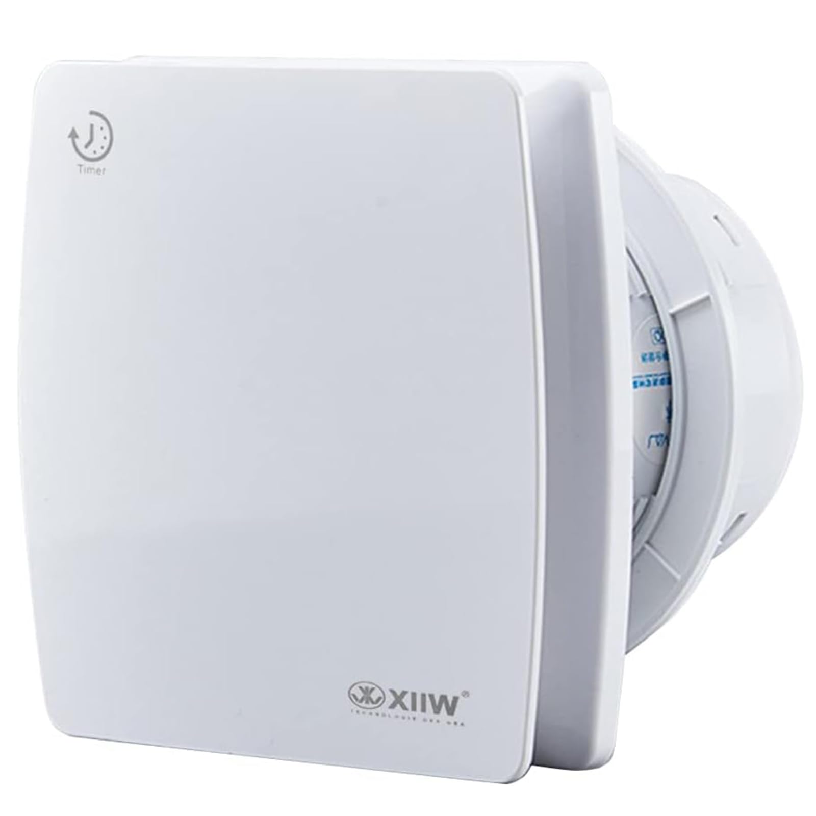 XIIW Silent Bathroom Extractor Fan with Timer, 4'' / 100mm Bathroom Fan with Backflow Flap, 95m³/h, White, 100mm - White - Timer