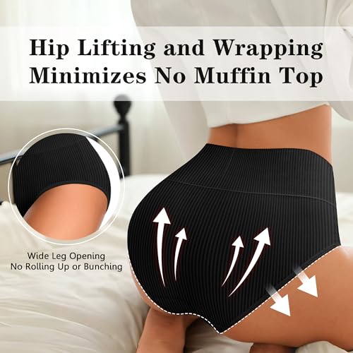 Image of Womens Underwear Full Coverage Panties for Ladies Soft Breathable Cotton Briefs High Waisted Hipster