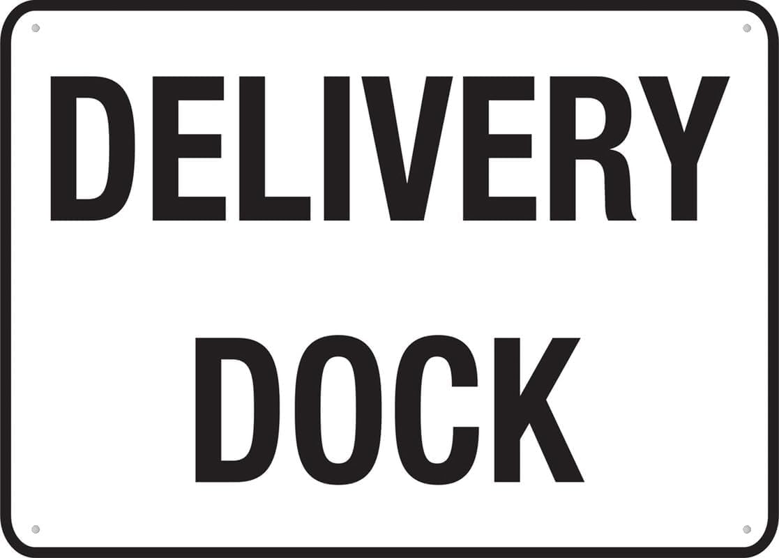 Delivery Dock Rust Free Aluminum Tin Sign - Warning Decor with Pre-Drilled Holes for Indoor-Outdoor Warehouse Delivery Zone, Store Loading Area, Factory Dock - 8x12 Inch​