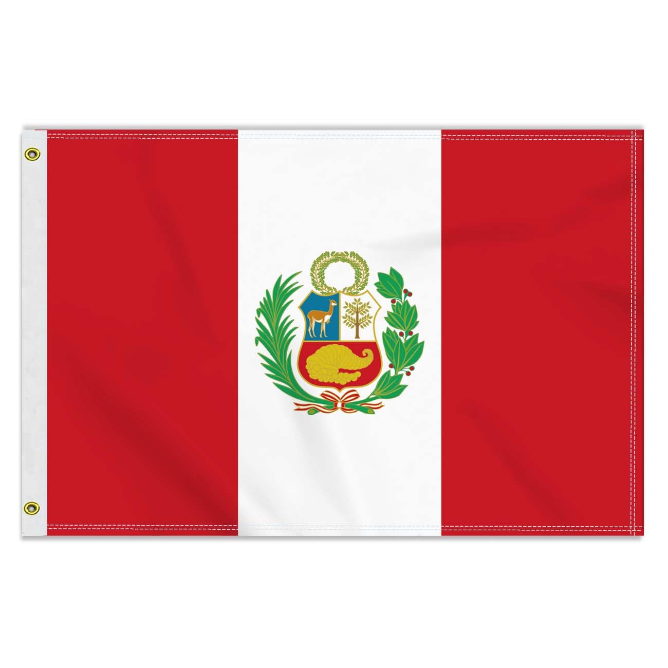 2×3 FT Peru Flag, Medium 60×90 CM 150D Peruvian Outdoor Banner,Decor Garden With Brass Gromment