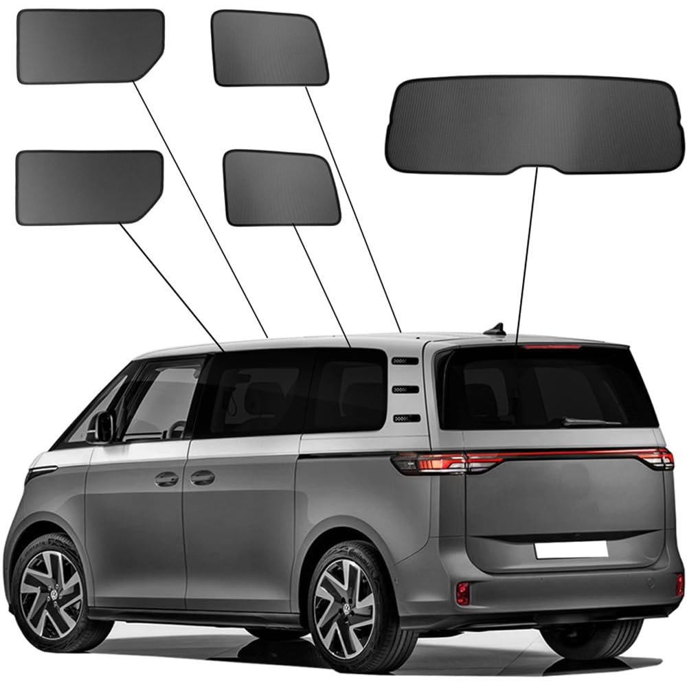 Sicht- & Sonnenschutz kompatibel mit Volkswagen ID.Buzz (Bus) 2022- (ohne Schiebefenster), Schwarz | kompatibel mit Volkswagen ID.Buzz (Bus) 2022- (ohne Schiebefenster)