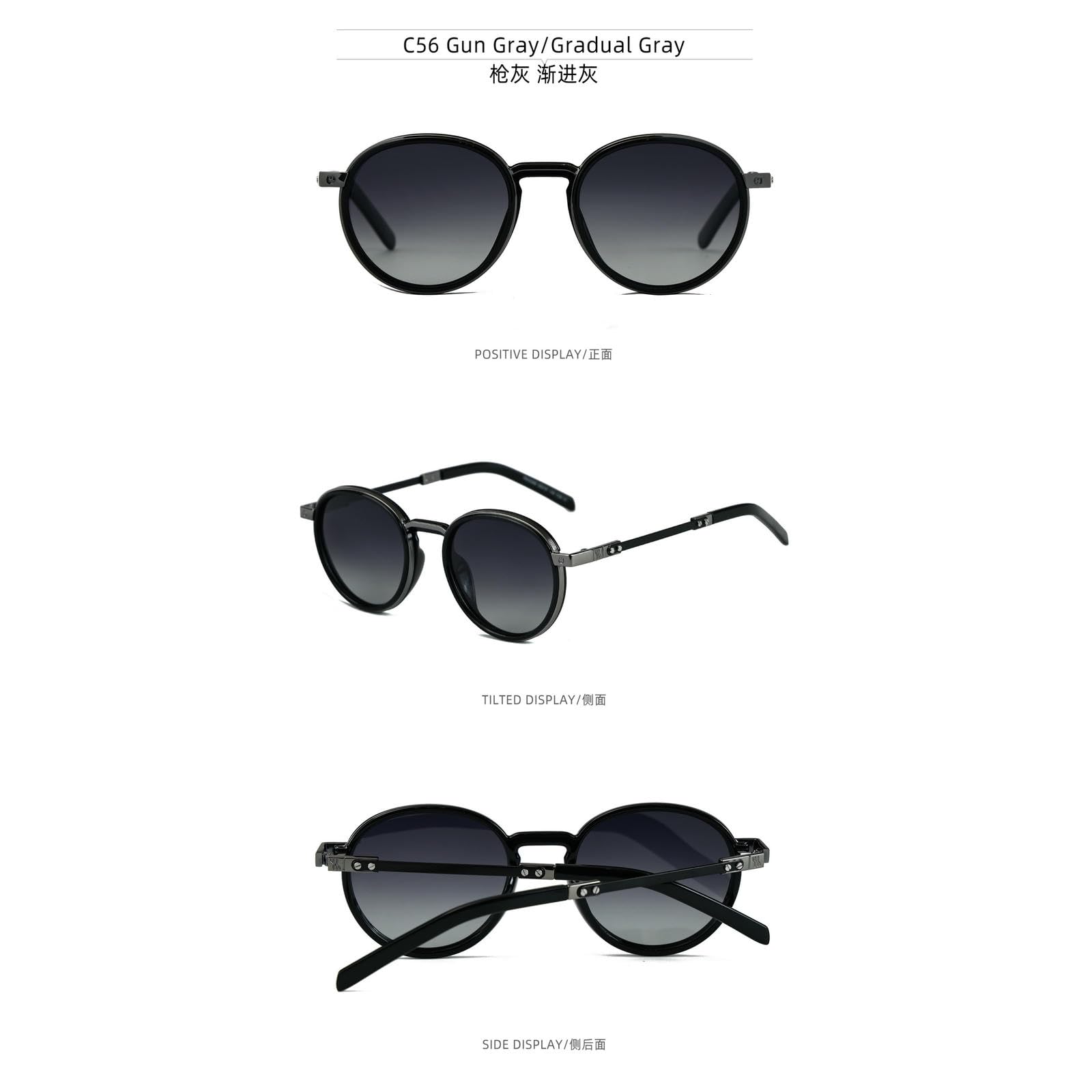 Sonnenbrille Damen Frauen Mode Kleiner Rahmen Straßenfotografie Outdoor Reisen Strand Sonnenbrille-c56 Schuss Grau