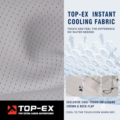 Image of TOP-EX Cooling Sun Hat with Neck Flap - UPF 50+ Wide Brim Breathable Hat for Hiking, Fishing & Big Heads