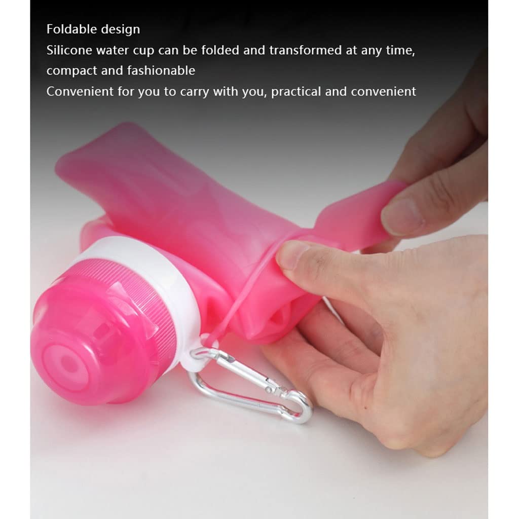 Borraccia Pieghevole da 600 ml, Portatile, Retrattile, in Silicone, per Viaggi all'aperto