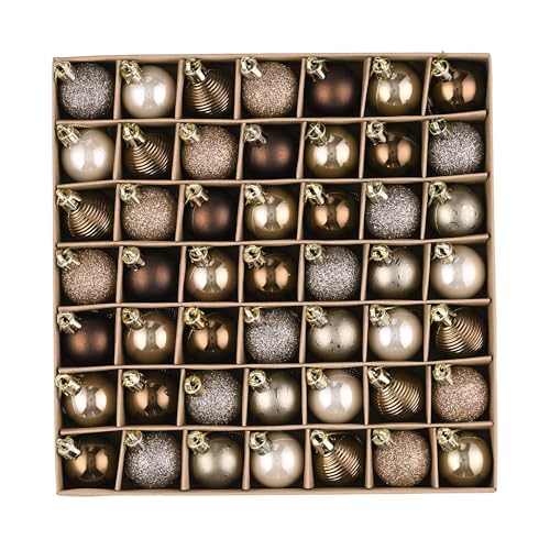 Valery Madelyn 北欧風 クリスマス オーナメント 3cm 49個入り ゴールド・コッパー ミニ サイズ ボール オーナメント クリスマス ツリーオーナメント ツリー飾り 飾り付け おしゃれ ゴージャス ゴールド ブラウン 金銅色のサムネイル