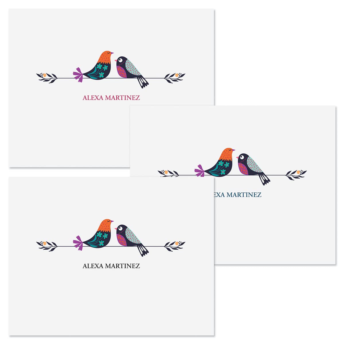 Current Chickadees Personalized Note Cards - 24 Cards with White Envelopes, 4¼ x 5½ Inch Size, Blank Stationery, Add Names or Text, For Thank You