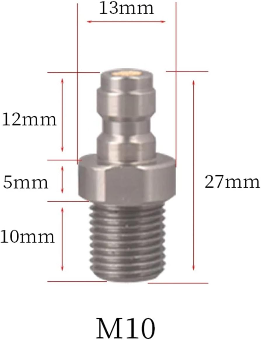 1pcs M10 8MM Gas Cylinder Refill Quick Coupler PCP Connector Fittings Quick Release for Hoses Air Tank Soft Accesories for Diving