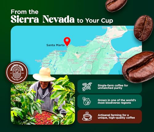 Café en grano colombiano arábica de tueste claro 12 oz miniatura 3