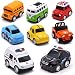 Metal Pull Back Cars, Up Grade 8 Pack Kids Die-cast Alloy Toy Vehicles Friction Powered Toy Monster Trucks Buses for Toddlers & Boys, Pull Back Cars for Aged 3-14 Year Old Children