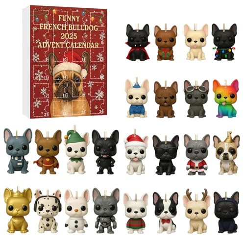 Calendario de Adviento Divertidos 2025 Calendario de Adviento de Cachorro de Navidad Niños con 24 razas de perros 24 días de Cuenta Regresiva para Familias