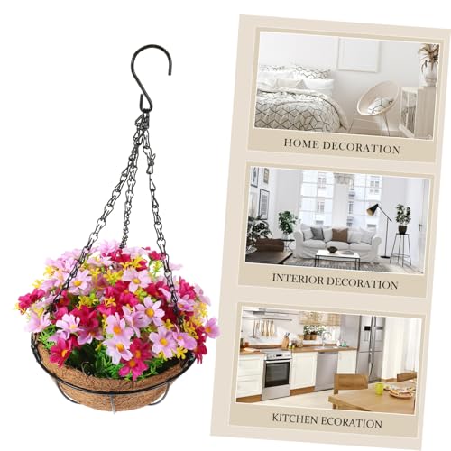 Fausses fleurs réalistes balcon avec panier suspendu extérieur - 7