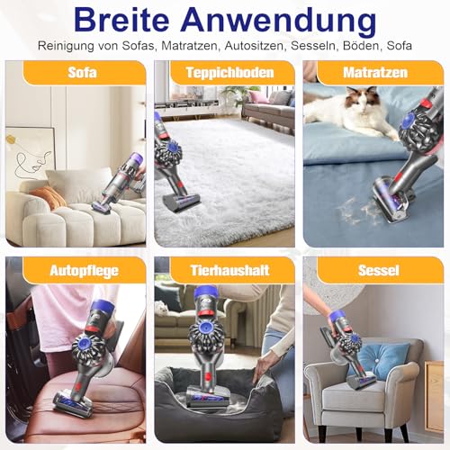 RUKHOOL Mini Elektrobürste Haardüse für Dyson V15 V11 V10 V8 V7 Bürste Zubehör Anti Verwicklungs Aufsatz Staubsauger Ersatzteile Turbinendüse zu Reinigung Haustierbetten Autositze Sofa Teppich