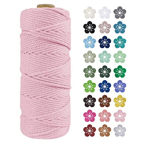 LEREATI Macrame Cord 2mm x 100m, Thick Macrame Rope Natural Cotton Rope Craft String