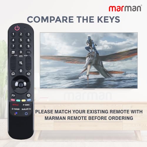 Image of marman Fit for Lg Magic Smart Tv Remote Original MR21GA Model Suitable for UHD OLED QLED 4K 8K WebOS NanoCell Television with Point-and-Click Functionality and Voice Command - Pairing Must !