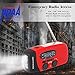 2000mAh SOS Alarm Emergency AM FM Weather Radio, 3LED Type-C Hand Crank Solar Battery Operated Portable Wind Up Radio Flashlight, Cell Phone Charger Survival Kit (Red)