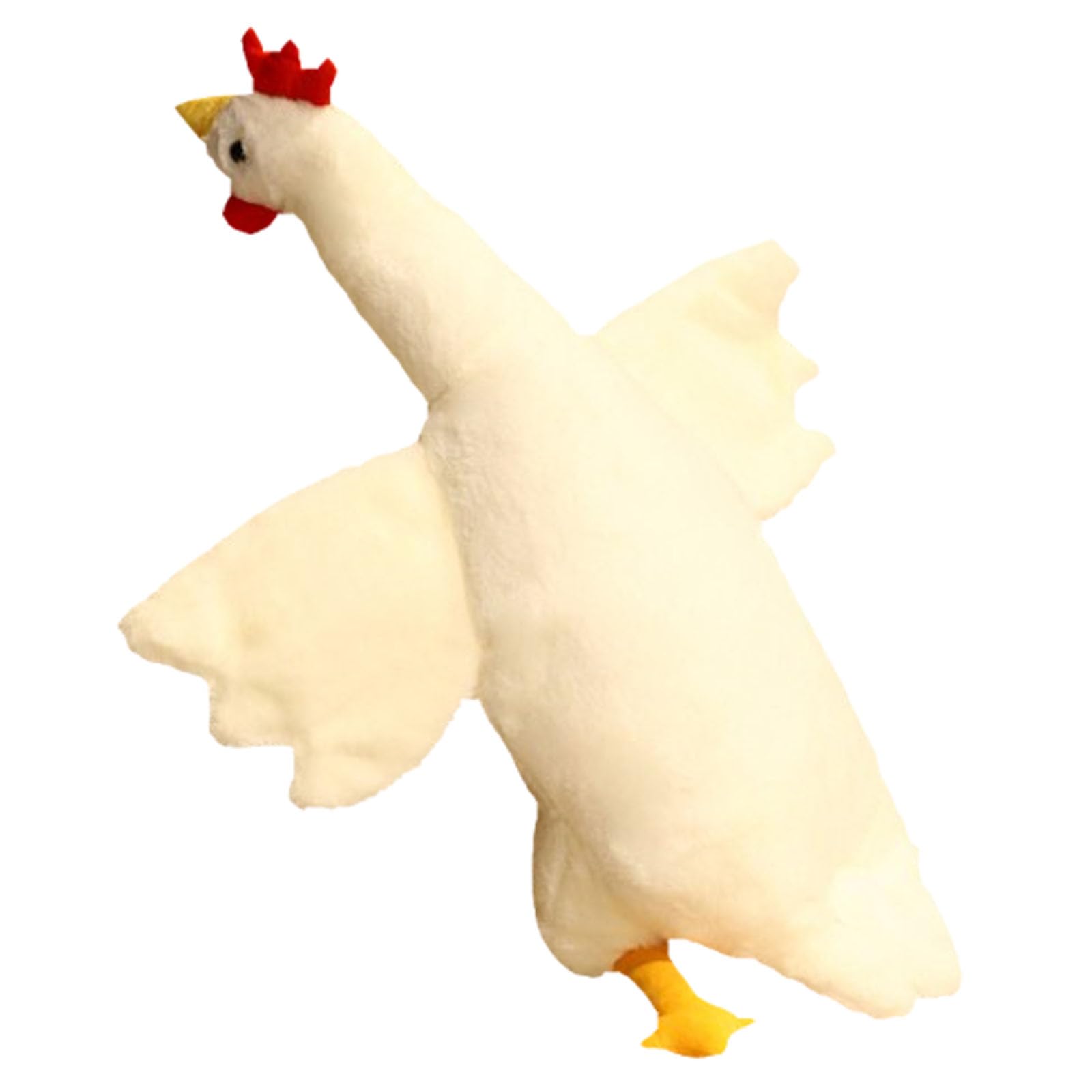 Huhn Kuscheltier XXL, Hähnchen Ausgestopft Plüschkissen, Simuliertes Tier Hühner Plüschtier, Weiches Tier Mutter Huhn Plüschpuppen, Hühner Spielzeug für Jungen Mädchen Geschenke (130cm,Weiß)