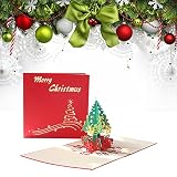 Weihnachtskarten, 3D Weihnachtskarten, 3D Weihnachtskarte Pop-Up Karte, Weihnachten Karte mit Umschlag Set,Weihnachten Grußkarten,Merry Christmas Cards Pop-Up Grußkarte,Bestes Geschenk für Weihnachten