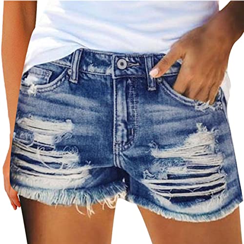Pantalones Cortos Mujer Jeans De Verano Cintura Alta Shorts Vaquero Bolsillo Vintage Ligero Ropa Adolescente Mujer Playa Original Gimnasio Pantalones Vaqueros Rotos