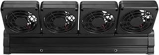 FECAMOS 4-głowicowy mini wentylator do akwarium, regulowany wentylator akwarium, chłodnica zimnego wiatru, akwarium Hang On Fan100-240 V (wtyczka europejska)