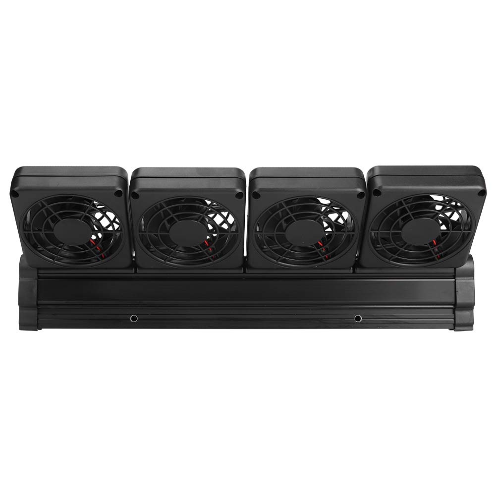 Rengue 4-Kopf-Aquarium-Kühlventilator mit um 100 Grad Drehbarem Hang-On-Design für Aquarien, Einstellbare Geschwindigkeit, Leiser Betrieb Reduziert die Wassertemperatur um 3–4 °C (EU-Stecker)