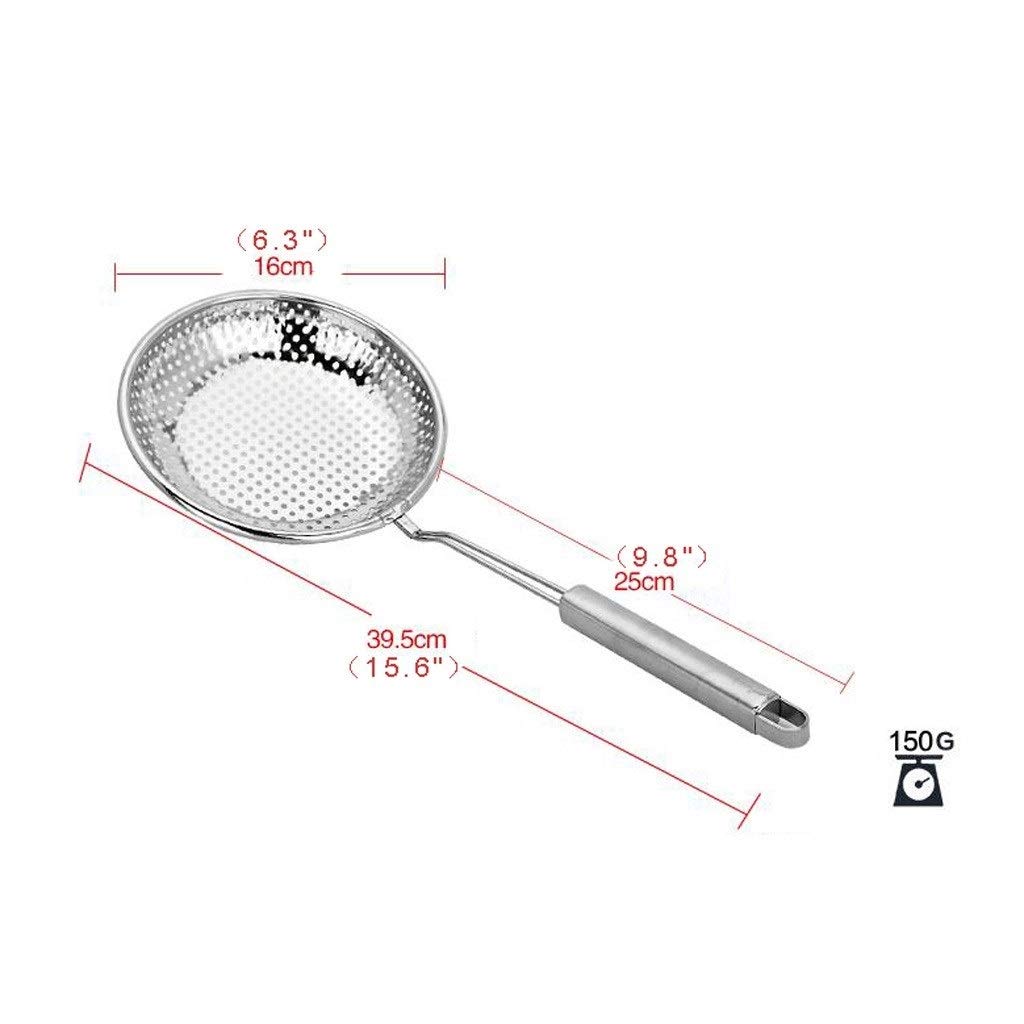 Espumadera Colador Colador de Acero Inoxidable Drenaje Neto con Mango de Acero de 16 cm fácil de almacenar Coladores de Cocina
