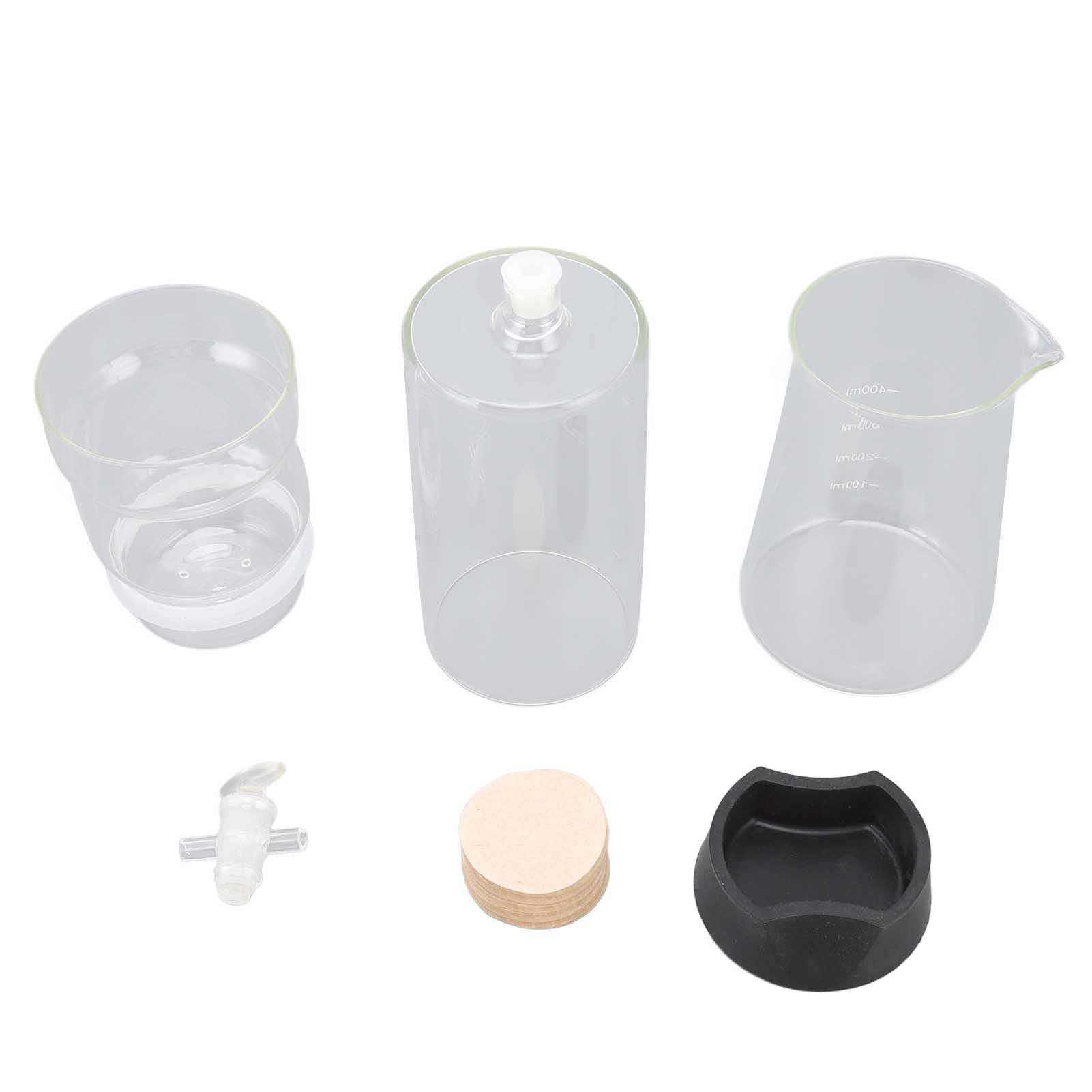 Premium Cold Brew Coffee Dripper 400 ml de vidrio reutilizable Ajuste de goteo ajustable para café helado y vidrio de borosilicato transparente de té con piezas desmontables para