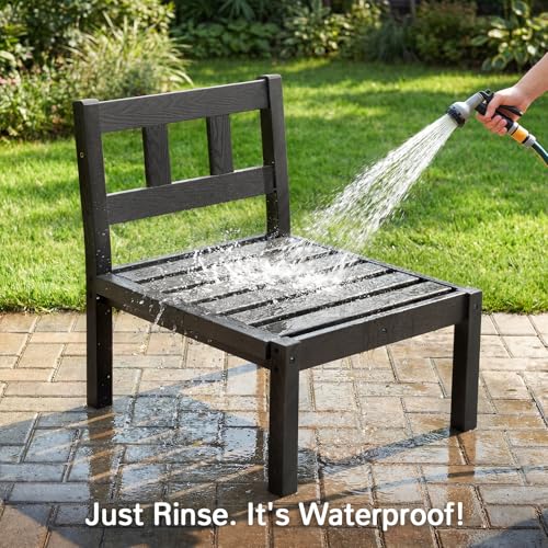 Sillón Modular Sin Brazos Resistente Negro miniatura 2