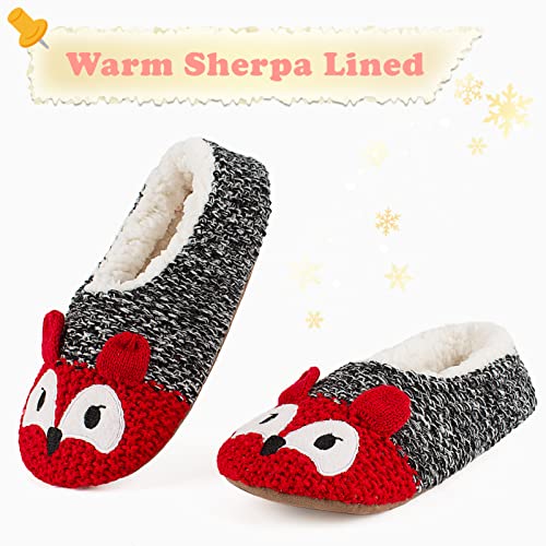 Image of The Metluks Cute Animal House Slippers, Warm Fuzzy Slipper Socks with Grippers Non Slip, Cozy Funny Gifts