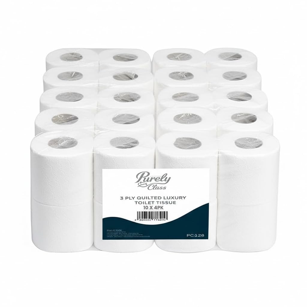 Blake & White Bliss - Rollo de papel higiénico de lujo ultra suave, 3 capas, paquete de 40 rollos, 170 hojas