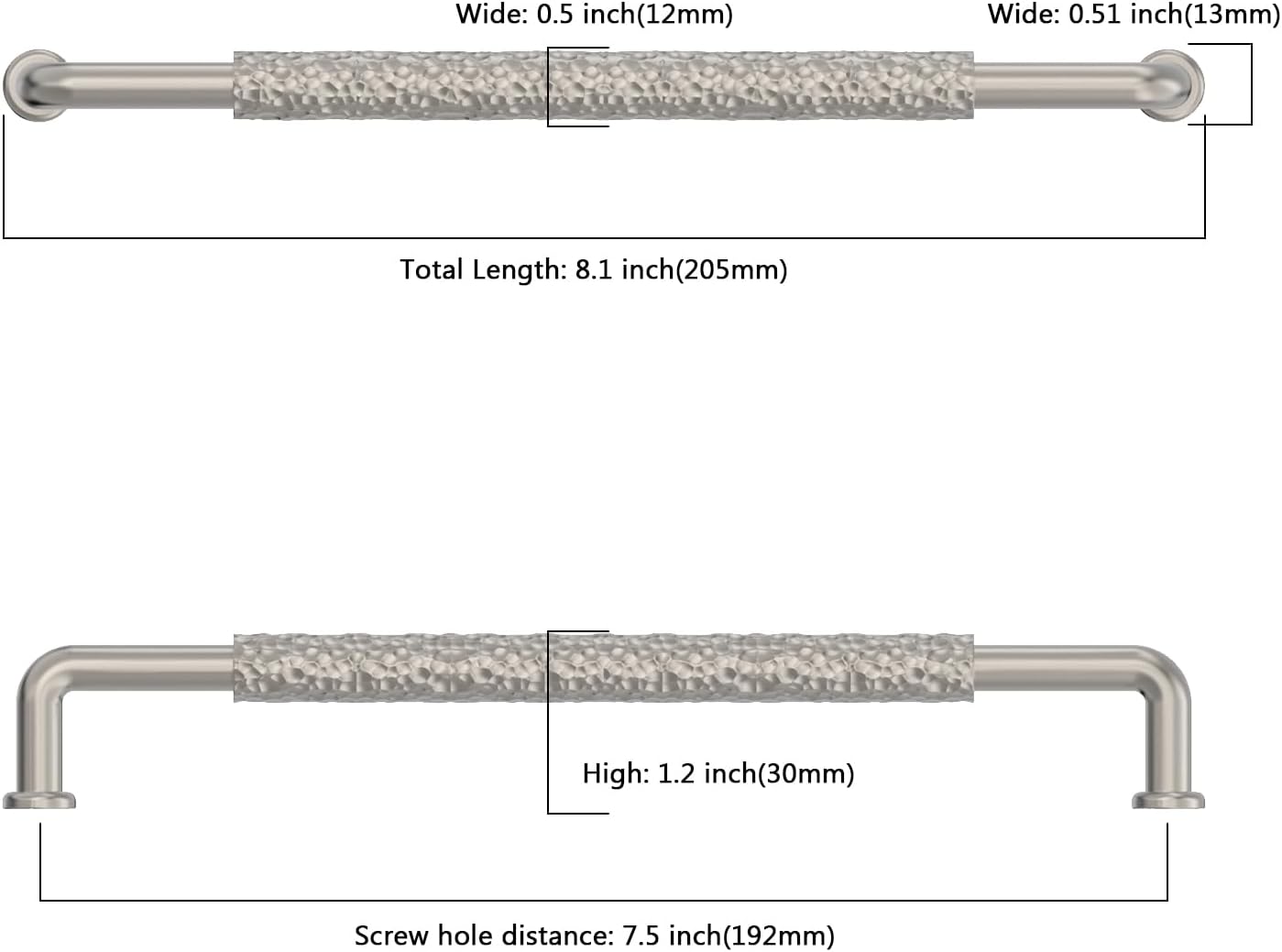 Asidrama 10 Pack 7.5 Inch(192mm) Brushed Satin Nickel Cabinet pulls Kitchen Cabinet Handles, Cabinet Pulls Kitchen Cabinet Hardware for Cupboard Drawer Pulls