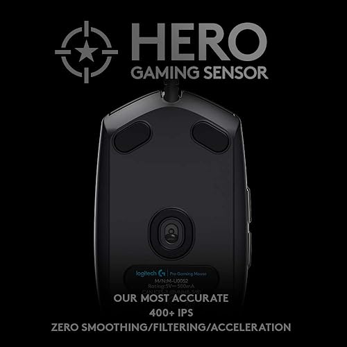 Miniatura 2 de Logitech G PRO Hero Mouse para juegos con cable 12000 DPI iluminación RGB ultraligero 6 botones programables memoria a bordo compatible con PCMac -