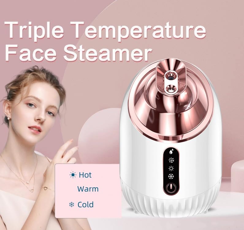 Facial Steamer SPA+ , Best Professional Nano Ionic Facial Steamer with Cold&Warm&Hot Mist, Home Face Sauna, Daily Hydration ,Portable Humidifier Machine, Deep Clean & Tighten Skin, White - Image 3