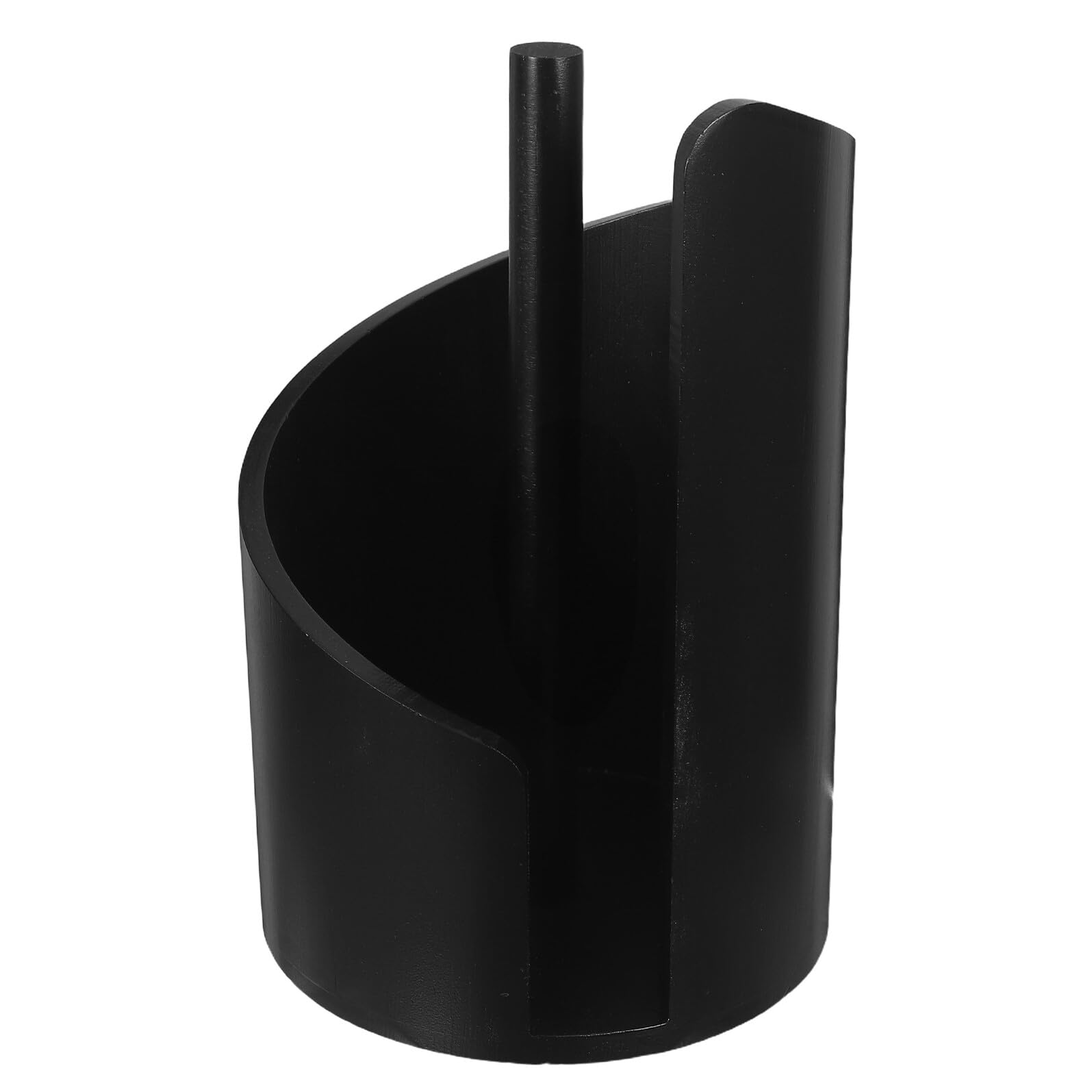 Portarotolo in Legno Nero Design Verticale Moderno e Rustico, Facile da Pulire e Uso una Mano, per Piano di Lavoro e Bagno