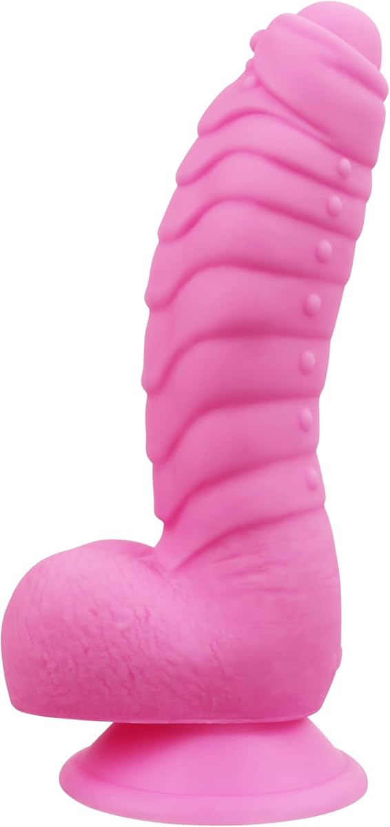 Realistic Dildo, Safe and Soft Silicone Material Adult Sex Toys Penis with Strong Suction Cup for Hands-Free Play Vaginal G-Spot (Pink)