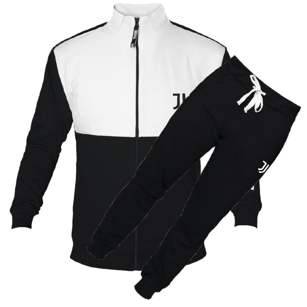 Pigiama J*U*V*E*N*T*U*S* Pigiami Tuta Homewear Felpata Ufficiale J/U/V/E/Bianco Nera PS 46592-BS