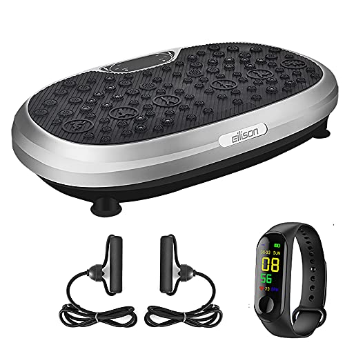 EILISON FitMax KM-818 3D Vibration Plate Exercise Machine with Loop Bands - Full Body Vibration Platform Machines for Home Fitness, Shaping, Training, Recovery, Wellness, Weight Loss (Jumbo Size)