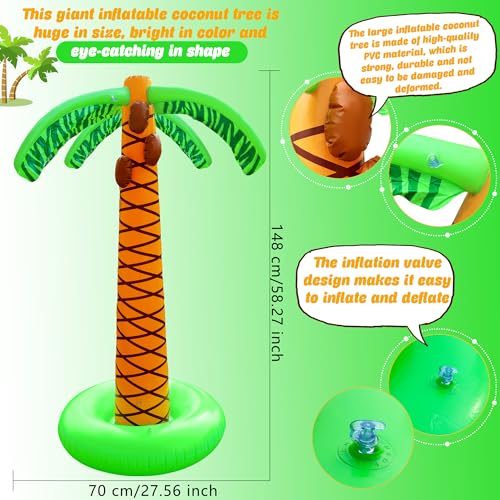 Palmier gonflable stable de 140 cm pour ombrager visuellement la piscine