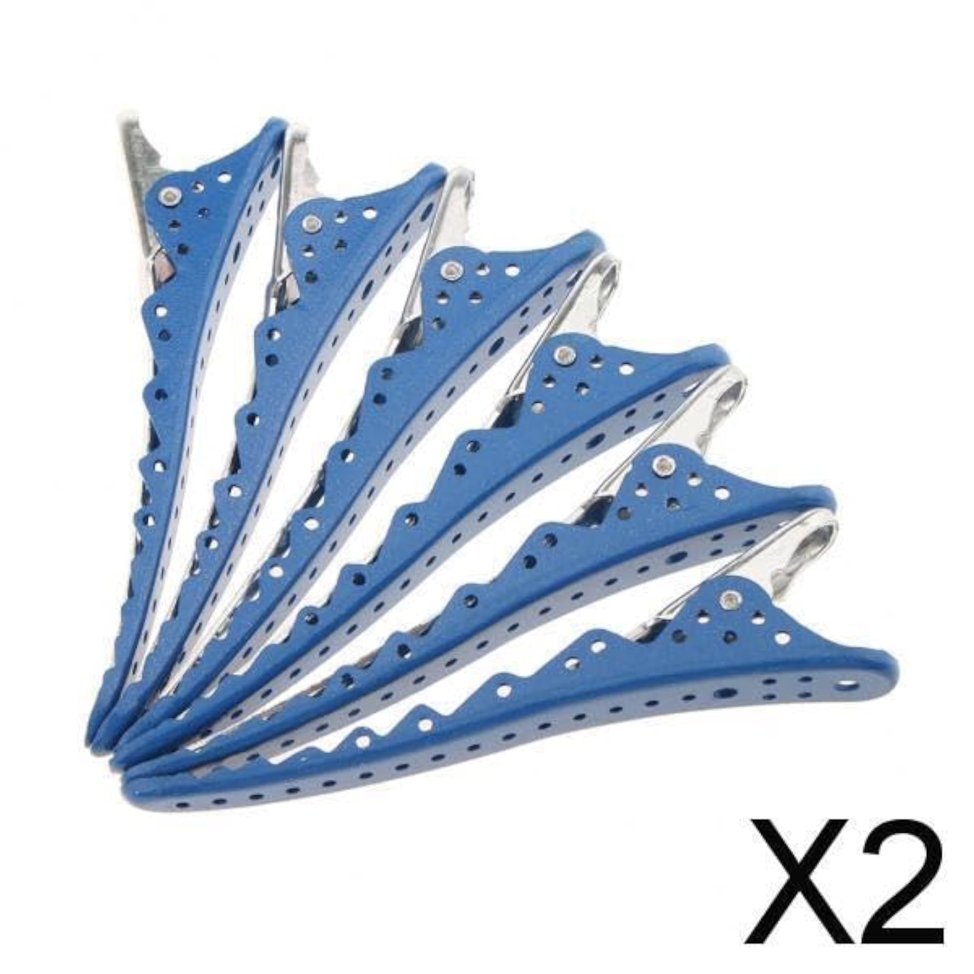 2x6 Pieces Blue Hairdressing Salon Sectioning Clamp Clips