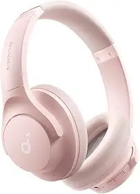 soundcore Q20i da Anker Fone de Ouvido Bluetooth 5.3, Headset Gamer, ANC, 60H Bateria, Headphone Bluetooth Over-Ear, Hi-Res Áudio, Graves Potentes, App Personalização, Modo Transparência, Rosa